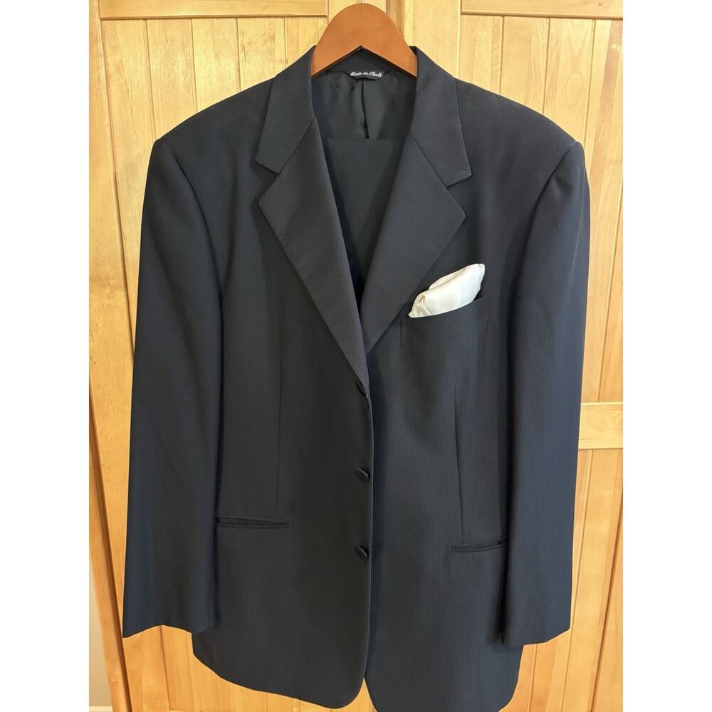 Pal Zileri 100% Virgin Wool Black Tuxedo Suit Men's IT 52 US 42R Made in Italy